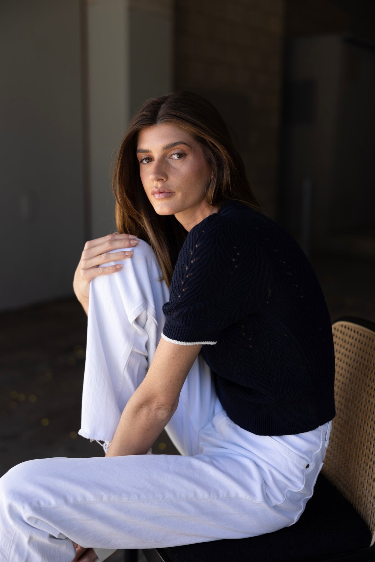 Geneva Pointelle Top
