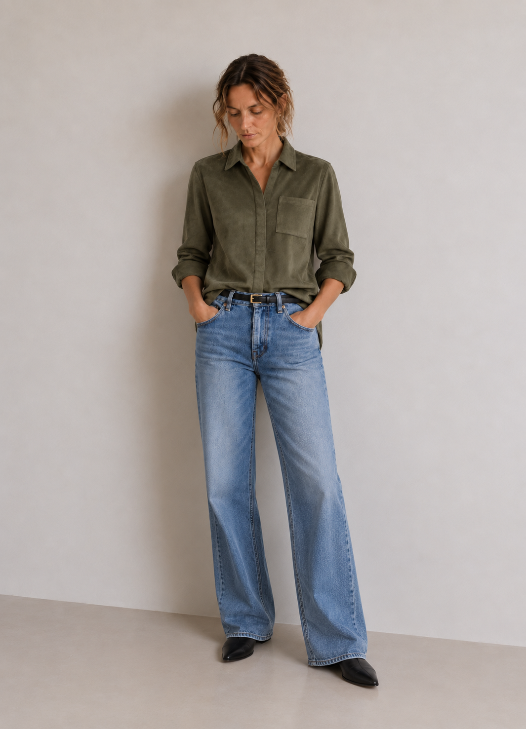 CELINE VEGAN SUEDE SHIRT