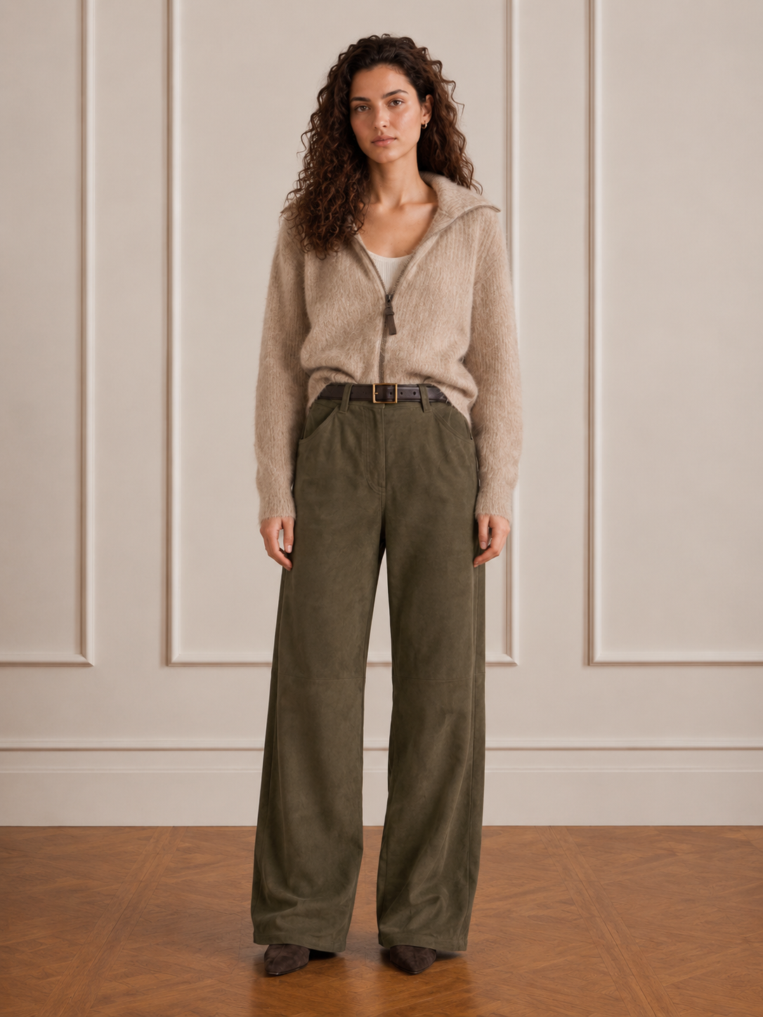 MONROE VEGAN SUEDE TROUSERS